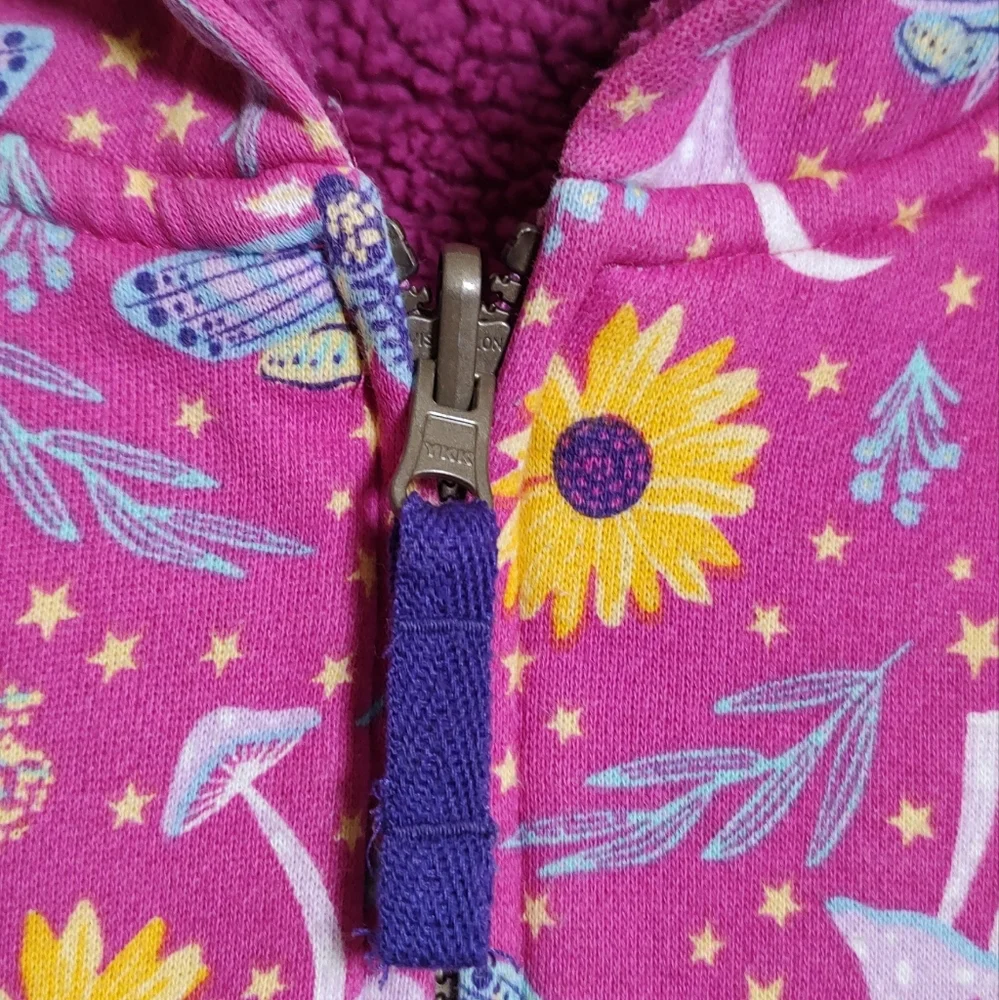 Lands End Pink Sherpa Reversible Hoodie